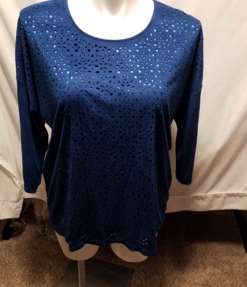 Navy Blue Suede like top.